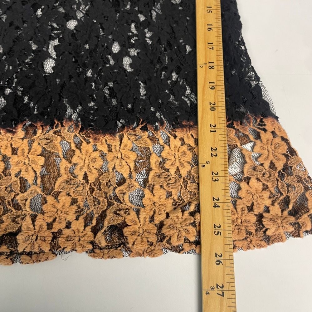 T-Party Womens Black Tan Ombre Floral Lace Long Sleeve Top LC36196 Sheer Size L - Picture 7 of 7